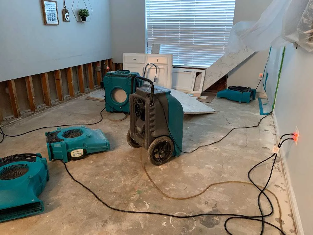 Dehumidifier in flood-cut room for Water Extraction & Removal in Allen